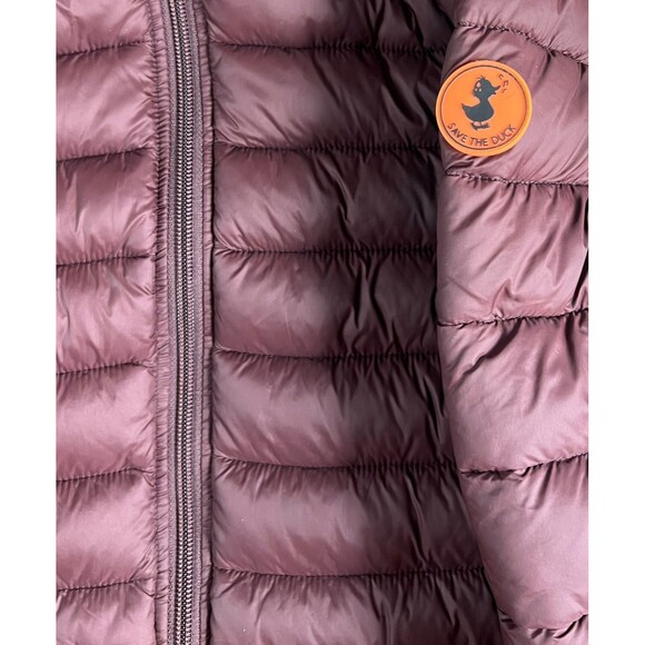 Save The Duck Kids Hooded Ultra Light Jacket Puffer Ski Coat Size 12 PlumTech - Picture 10 of 16